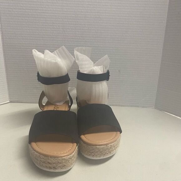 MUDD Women’s Espadrille Sandals Black Sz 6 Ankle Strap Buckle Open Toe New No Bx - Picture 9 of 9